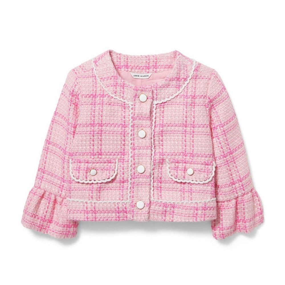 Janie and Jack plaid tweed jacket